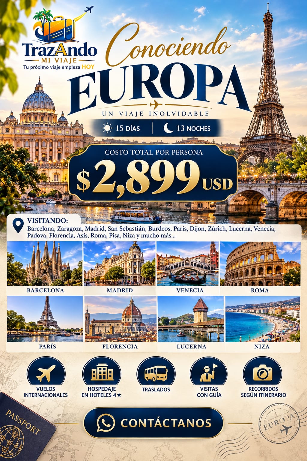 ¡Conociendo Europa! Recorre las ciudades más icónicas en 15 días